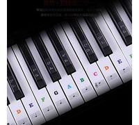 Alnicov Autocollants pour clavier de piano 88/61/54/49/37 touches, ne laisse aucun résidu, autocollants amovibles pour touches de piano débutants apprenant le piano ou le clavier