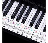 Alnicov Autocollants pour clavier de piano 88/61/54/49/37 touches, ne laisse aucun résidu, autocollants amovibles et colorés pour piano débutants, apprenant le piano ou le clavier
