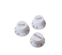 Alnicov Boutons de commande de guitare 1 volume 2 tons compatibles avec les pièces de guitare électrique de style Fdstrat Stratocaster (blanc)