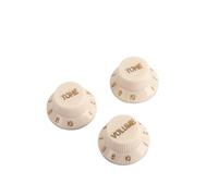 Alnicov Boutons de commande de guitare 1 volume 2 tons compatibles avec les pièces de guitare électrique de style Fdstrat Stratocaster (jaune crème)