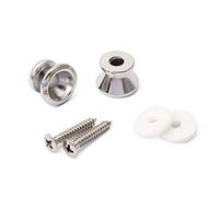 Alnicov Boutons de sangle de guitare avec extrémités en métal, verrous de sangle pour guitare basse, chromé