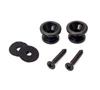 Alnicov Boutons de sangle de guitare avec extrémités en métal, verrous de sangle pour guitare basse, noir, Noir