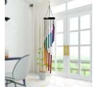 Alnicov Carillon éolien d'extérieur en métal avec 7 couleurs de l'arc-en-ciel, décoration de porte à suspendre, décoration créative pour anniversaire, chambre à coucher, balcon