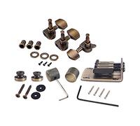 Alnicov Combo Kits Bronze Saddle Bridge Tuning Pegs Control Knobs Strap Locks Wrenches Screws Washers for 3 String Cigar Box Guitar