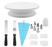 Alnicov Ensemble de décoration de gâteaux pour débutants de 15 pièces Comprenant Une buse de Plateau tournant à gâteau de 11 Pouces et des Accessoires pour Outils de Cuisson