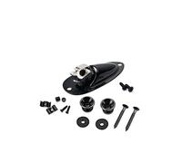 Alnicov Ensemble de matériel pour guitare électrique, arbre à cordes de guitare, bouton de sangle et plaque de prise jack chargée avec vis de montage pour pièces de rechange de guitare, noir