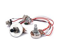 Alnicov Faisceau de câblage pour guitare électrique Kit pré-câblé Interrupteur à bascule 3 voies 1 volume 1 tonalité 500K Potentiomètre Jack pour guitare électrique