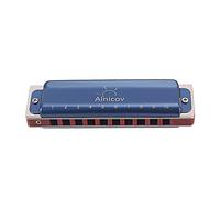 Alnicov Harmonica en Do Diatonique/10 Trous Orgue à Bouche Instrument avec étui et Chiffon de Nettoyage pour Étudiants, Adultes, Cadeaux Professionnels Bleu