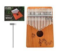 Alnicov Kalimba Piano à pouce à 17 touches avec instructions d'étude (français non garanti) et marteau d'accordage, adultes, débutants et professionnels (note de musique)