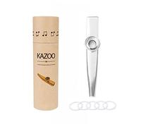 Alnicov Kazoo en métal, alliage d'aluminium Kazoo avec 5 membranes de flûte Kazoo et une belle boîte pour instruments de musique ukulélé guitare partenaire (argent)