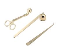 Alnicov Kit d'entretien de Bougies 3 en 1, Coupe-mèche de Bougie, éteignoir de Bougie et Trempette de mèche de Bougie pour Les Amateurs de Bougies, Emballage élégant (Or)