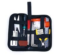 Alnicov Kit d'outils de réparation de guitare,26 pièces avec pince métallique,clés hexagonales,fichiers,règle d'action,clé à molette,chevilles de chevalet pour guitare,ukulélé, basse,mandoline,banjo