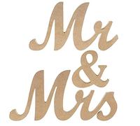 Alnicov Lettres en bois style vintage Mr & Mrs pour mariage, accessoires photo, bannière, décoration, cadeau de fête de mariage