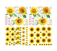 Alnicov Lot de 118 stickers muraux amovibles en forme de tournesol avec papillon, pour chambre à coucher, salon, salle de bain, cuisine, fête