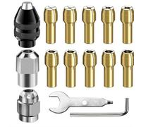 Alnicov Lot de 15 Pinces de Serrage pour mandrin de perçage Compatible avec Dremel Remplacement 4486 Mandrin de perçage à Changement Rapide Pince en Laiton pour Meuleuses électriques Outils rotatifs