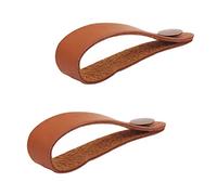 Alnicov Lot de 2 sangles pour ukulélé - En cuir synthétique - Avec bouton - Pour ukulélé et guitare acoustique - Marron