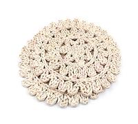 Alnicov Lot de 2 sets de table tissés à la main,38 cm en forme de tournesol,sets de table tissés en cosses de maïs naturel,pour table de cuisine,salle à manger,coussin isolant thermique