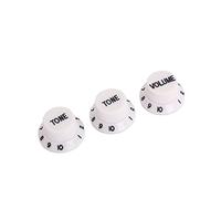 Alnicov Lot de 3 boutons de commande en plastique pour guitare Strat ST Blanc