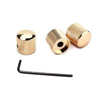 Alnicov Lot de 3 boutons de guitare en métal moleté en forme de dôme pour pièces de guitare électrique (doré)