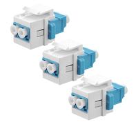 Alnicov Lot de 3 coupleurs LC vers LC, fibre optique multimode LC, connecteur femelle vers femelle, module de fibre optique Keystone Jack LC pour panneaux muraux, panneaux de brassage