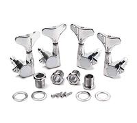 Alnicov Lot de 4 chevilles d'accordage scellées chromées pour guitare basse 4 cordes 2L 2R