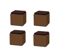 Alnicov Lot de 4 contremarches de Levage en Acier au Carbone de 5,1 cm, contremarches Auto-adhésives de 6,3 cm pour Meubles résistants, pour Supporter 453 kg Marron