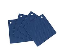 Alnicov Lot de 4 maniques en Silicone Multi-usages, antidérapantes, Flexibles, durables, résistantes à la Chaleur, pour Table de Cuisine, Bleu Marine