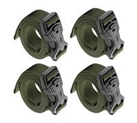 Alnicov Lot de 4 sangles de sac à dos réglables et robustes avec boucle à dégagement rapide pour le camping en plein air ou une utilisation quotidienne (vert)