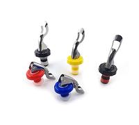 Alnicov Lot de 5 bouchons en silicone pour bouteille de vin - Fermeture hermétique - Couleurs assorties