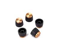 Alnicov - Lot de 5 boutons d'amplificateur de guitare de haute qualité avec capuchon en aluminium doré pour amplificateurs Marshall de 6 mm de diamètre