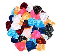 Alnicov Lot de 50 médiators en celluloïd de 0,75 mm - Couleur aléatoire - Pour guitare basse, électrique, acoustique