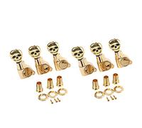 Alnicov Lot de 6 chevilles d'accordage en forme de tête de mort pour guitare électrique Doré