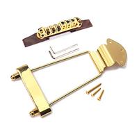 Alnicov Lot de 6 cordes Archtop pour guitare jazz en palissandre Hauteur réglable et cordier trapèze pour pièces de guitare jazz, doré