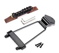 Alnicov Lot de 6 cordes en palissandre réglables en hauteur et cordier trapèze pour pièces de guitare jazz Archtop, noir