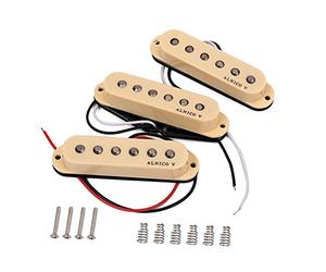 Alnicov Micros SSS décalés vintage adaptés pour Fender Stratocaster Strat/Squier Guitar Cream