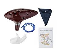 Alnicov Ocarina Alto Do 12 trous avec guide de démarrage et sac de protection Marron