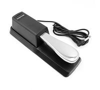Alnicov Pédale de sustain universelle pour clavier, pédale de pied universelle avec interrupteur de polarité pour toutes les marques de claviers électroniques, pianos numériques et plus encore Argenté