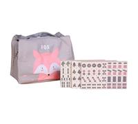 Alnicov Petit Ensemble de Jeu de Mahjong, Jeux Traditionnels Chinois, Ensemble de Jeu de Mahjong, 144 Mini tuiles gravées, Cadeaux de Style Chinois pour Jeux de fête