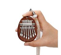 Alnicov Piano à pouce Kalimba à 8 touches, Piano à doigt en bois massif Super MiNi avec cordon adapté aux débutants en anniversaire de Noël et autres occasions (forme ovale)