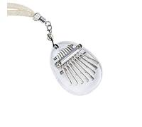 Alnicov Piano à pouce Kalimba à 8 touches, piano à doigts en acrylique transparent Super MiNi avec cordon adapté aux débutants en anniversaire de Noël et autres occasions (forme ovale)