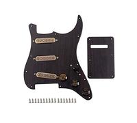 Alnicov Pickguard 3 plis pré-câblé avec kit de micros SSS Alnico V pour guitares électriques Strat ST (grain de bois)