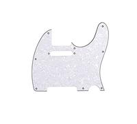 Alnicov Pickguard télécommandé 8 trous pour guitare Telecaster standard USA/MX 3 plis Blanc nacré