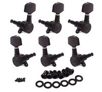 Alnicov Pinces de réglage de cordes verrouillées mécaniques clés mécaniques (3R3L) pour serrure de guitare électrique acoustique Style Schaller noir