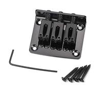Alnicov Pont de guitare électrique, pont de guitare fixe réglable à 3 cordes pour guitare électrique Cigarbox (noir)