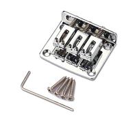 Alnicov Pont de guitare électrique, pont de guitare fixe réglable à 3 cordes pour guitare électrique Cigarbox (Chrome)