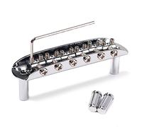Alnicov - Pont de selle réglable avec dés à coudre pour guitare Mustang Jaguar et Jazzmaster - Chromé