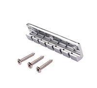 Alnicov Pont de selle rigide fixe en métal à 6 cordes pour guitare électrique Chrome
