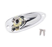 Alnicov Prise jack de sortie d'entrée de bateau avec vis pour guitare Fender Strat Argenté