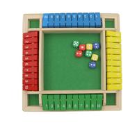 Alnicov Shut The Box Jeu de dés, Jeu de société en Bois pour 4 Joueurs avec 8 dés pour Adultes, Jeu éducatif de nombres mathématiques