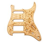 Alnicov SSH Pickguard en bois d'érable 11 trous avec motif floral décoratif pour guitares électriques ST